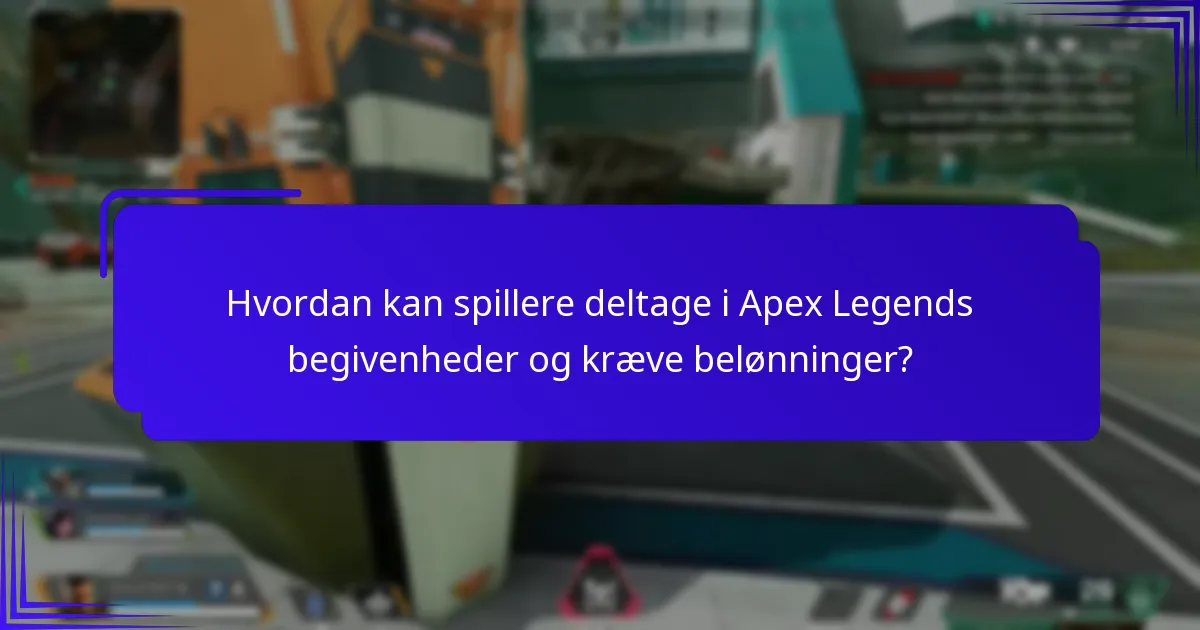 Hvordan kan spillere deltage i Apex Legends begivenheder og kræve belønninger?